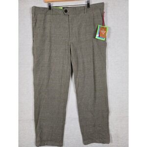 Houston White Men's Plaid Trouser Elastic Waist Straight Leg Pants Size XL NWT